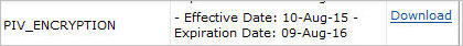 List of escrowed certificates available with a Download link available on the right side of the screen